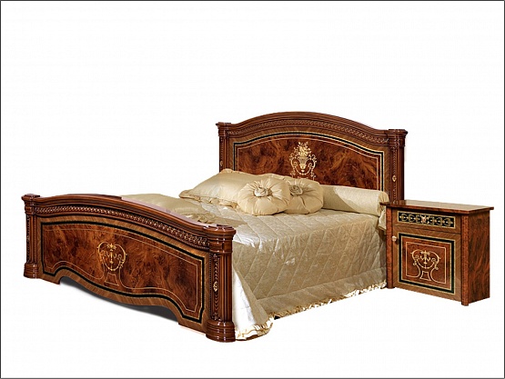 Кровать "Карина-3" 1,6 м. с 2-мя спинками шелкография Орех 