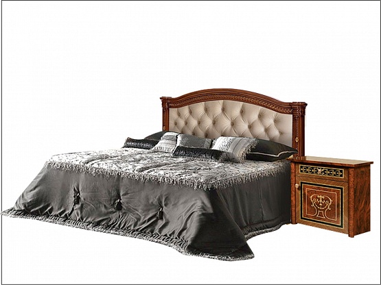 Кровать "Карина-3" 1,6 м. с 1-ой мягкой спинкой Орех 