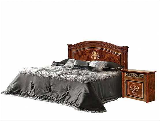 Кровать "Карина-3" 1,6 м. с одной спинкой шелкография Орех 