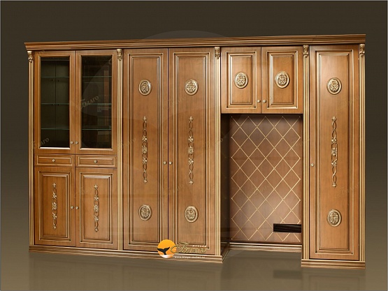 Комплект мебели для кабинета (спецзаказ) Орех/Патина золото (2) 